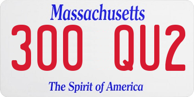 MA license plate 300QU2