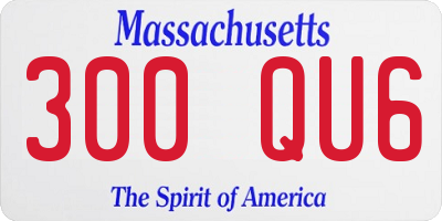 MA license plate 300QU6