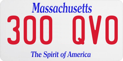 MA license plate 300QV0