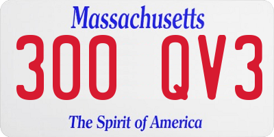 MA license plate 300QV3