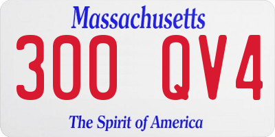 MA license plate 300QV4