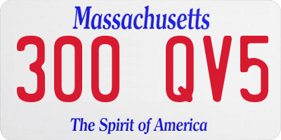 MA license plate 300QV5