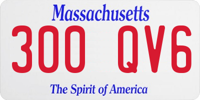 MA license plate 300QV6