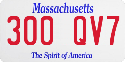 MA license plate 300QV7