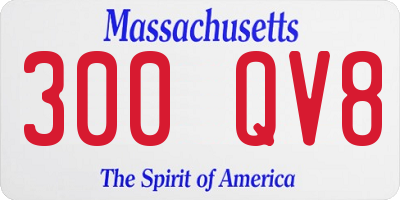 MA license plate 300QV8