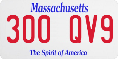 MA license plate 300QV9