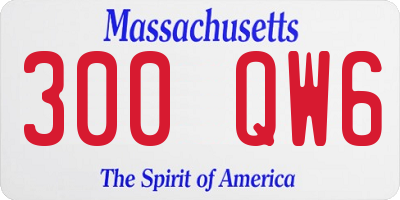 MA license plate 300QW6