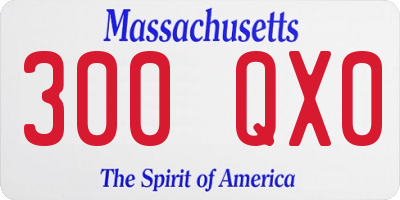 MA license plate 300QX0