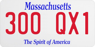 MA license plate 300QX1