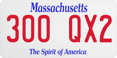 MA license plate 300QX2