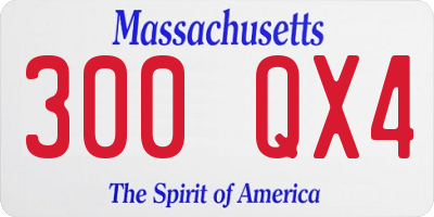MA license plate 300QX4