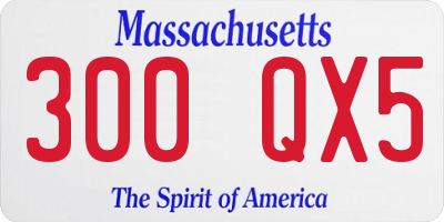 MA license plate 300QX5