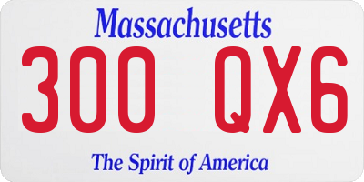 MA license plate 300QX6