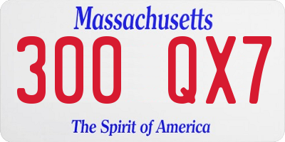 MA license plate 300QX7