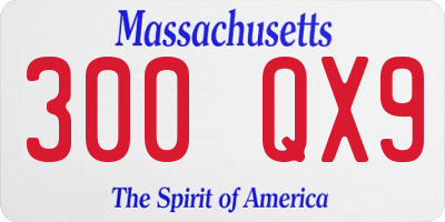 MA license plate 300QX9