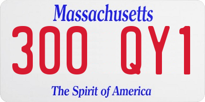 MA license plate 300QY1