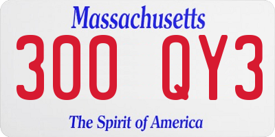 MA license plate 300QY3