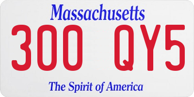 MA license plate 300QY5