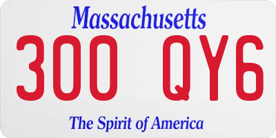 MA license plate 300QY6
