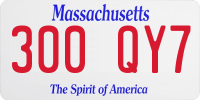 MA license plate 300QY7