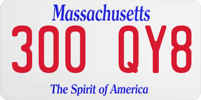 MA license plate 300QY8