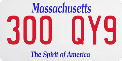 MA license plate 300QY9