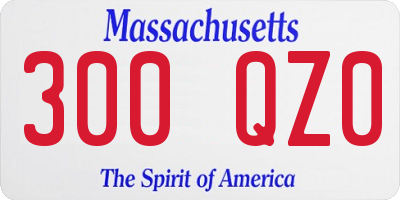 MA license plate 300QZ0