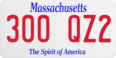 MA license plate 300QZ2
