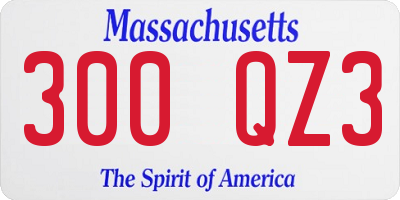 MA license plate 300QZ3