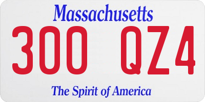 MA license plate 300QZ4