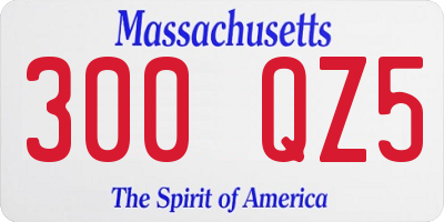 MA license plate 300QZ5