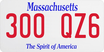 MA license plate 300QZ6