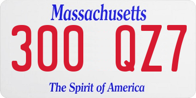 MA license plate 300QZ7