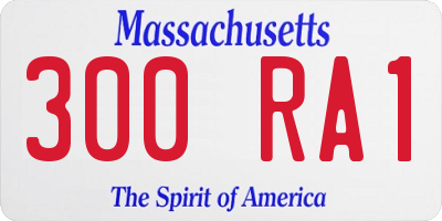 MA license plate 300RA1
