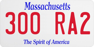 MA license plate 300RA2