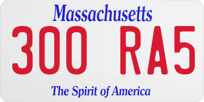 MA license plate 300RA5