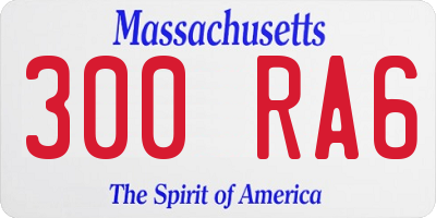 MA license plate 300RA6