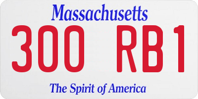 MA license plate 300RB1