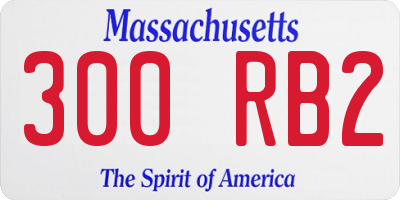MA license plate 300RB2