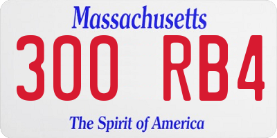 MA license plate 300RB4