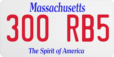 MA license plate 300RB5