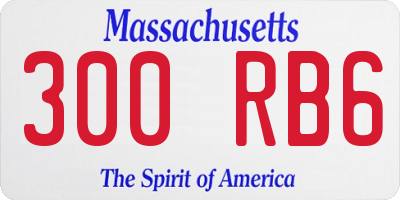 MA license plate 300RB6