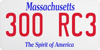 MA license plate 300RC3