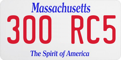 MA license plate 300RC5