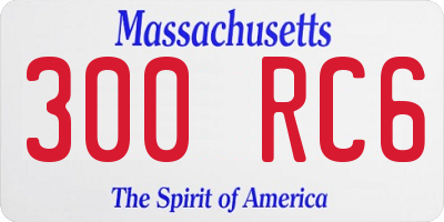MA license plate 300RC6