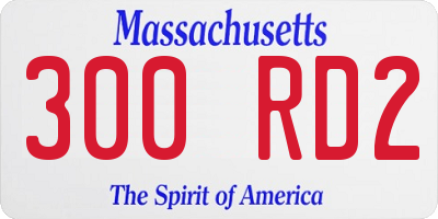 MA license plate 300RD2