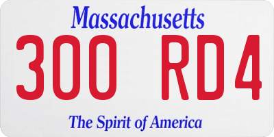MA license plate 300RD4