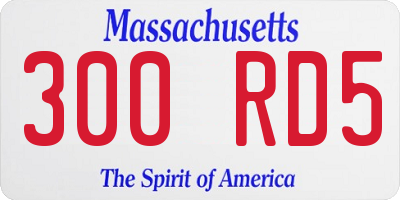 MA license plate 300RD5