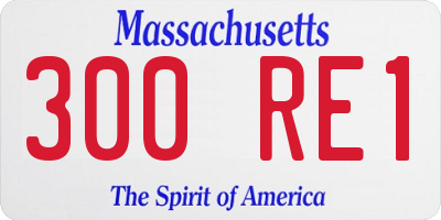 MA license plate 300RE1
