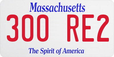 MA license plate 300RE2